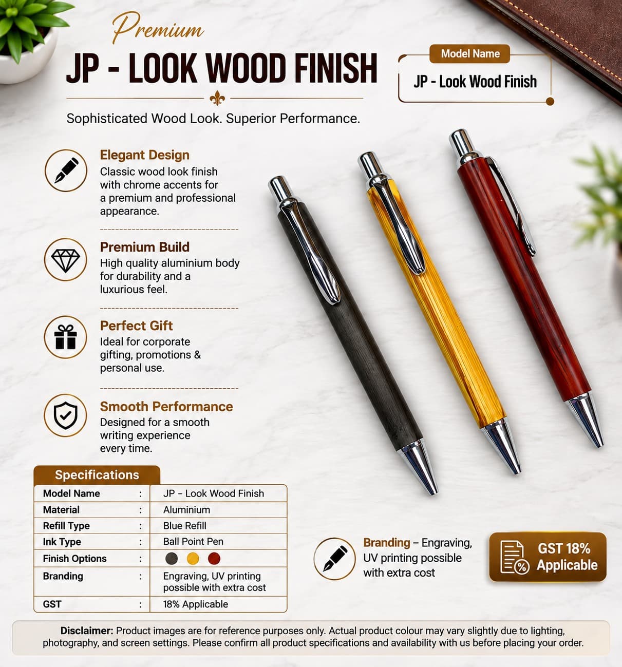 Pen Look Wood Finish