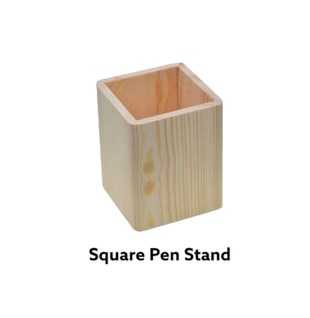Wooden Pen Stand Square Pen Stand